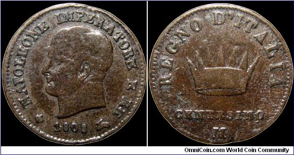 Centesimo, Napoleonic Kingdom of Italy.

Milan mint.                                                                                                                                                                                                                                                                                                                                                                                                                                                              