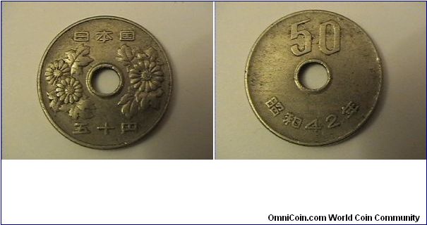 50 YEN
SHOWA 42
copper-nickel