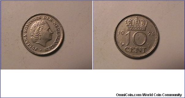 JULIANA KONINGIN DER NEDERLANDEN
10 CENTS
nickel