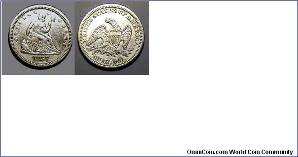 Sitting Liberty Quarter Dollar