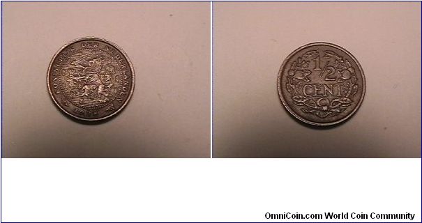 KONINGRIJK DER NEDERLANDEN
1/2 CENT
bronze