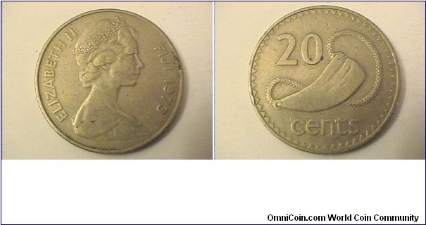 ELIZABETH II FIJI
20 CENTS
copper-nickel