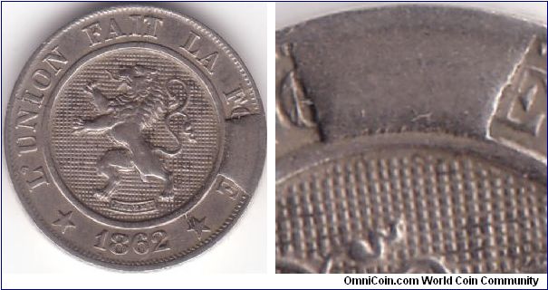 10 Centimes 1862 - Large CUD