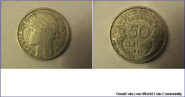 REPVBLIQVE FRANCAISE
LIBERTE EGALITE FRATERNITE 50 CENTIMES
alum