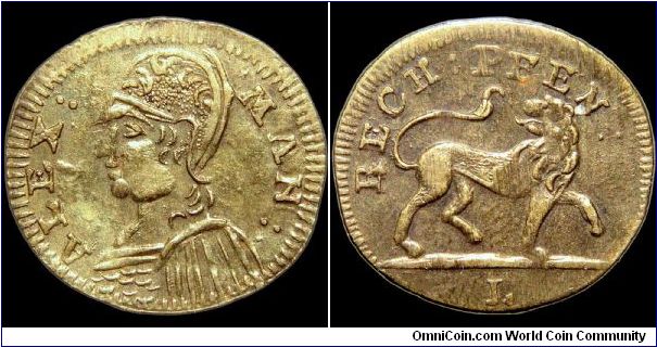 Alexander the Great, German States.

The date is approximate, this is a scarce jeton from the Lauer workshop in Nuremberg.                                                                                                                                                                                                                                                                                                                                                                                        