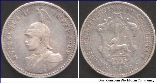 German East Africa - Silver 1/4 rupie. Not quite VF (IMHO)