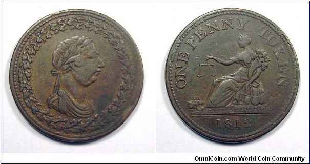 George III
1 Penny token
Copper - mm. 34
