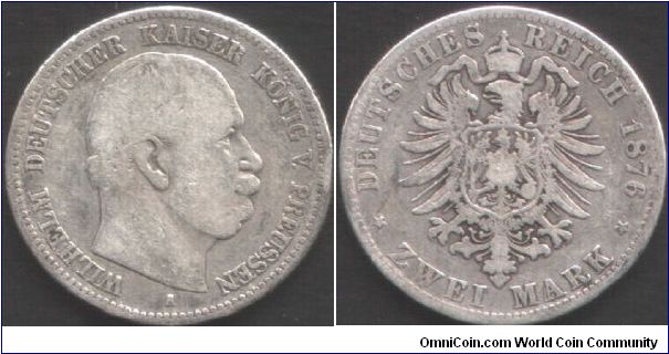 Prussia - 2 marks 1876A