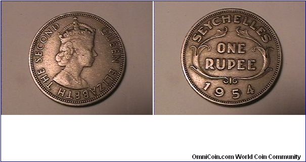 QUEEN ELIZABETH THE SECOND
SEYCHELLES
ONE RUPEE
copper-nickel