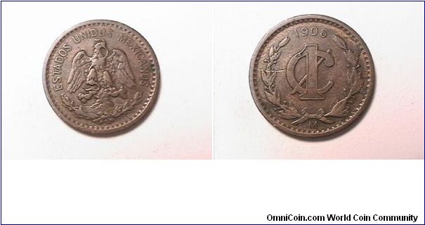 ESTADOS UNIDOS MEXICANOS
1 CENTAVO
bronze, WIDE DATE