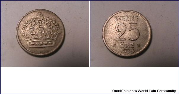 SVERIGE 25 ORE 1956-TS
0.400 silver