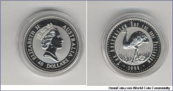 $40 1 oz Palladium Emu BU coin