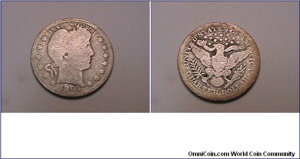 US Barber Quarter Dollar
1899-O (New Orleans Mint)
silver