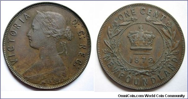 Newfoundland 1872H 1 cent