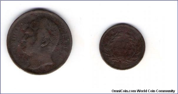 actually the coin is from The country of  Sarawak  KM# 3

Ruler JAmes Brooke RAjah

Copper
