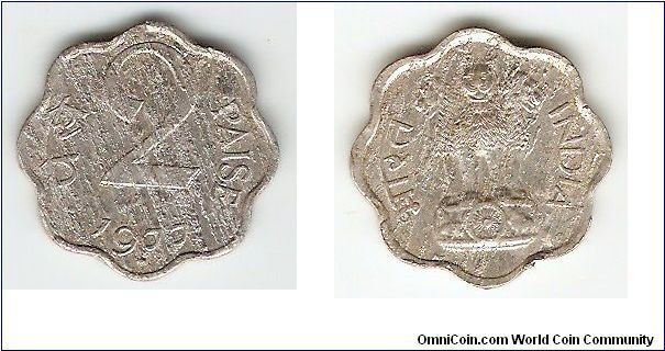 2 Paise. (100 Paise = 1 Rupee) It is a very rare coin.