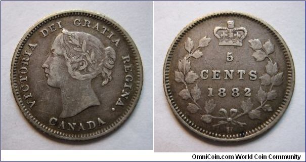1882-H 5 cent