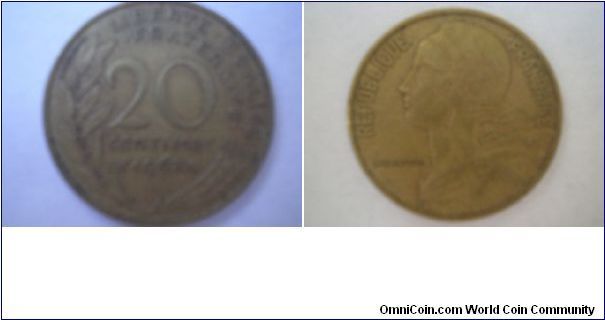 Twenty centimes, At the Reverse Side there is a picture of Lagriffoul