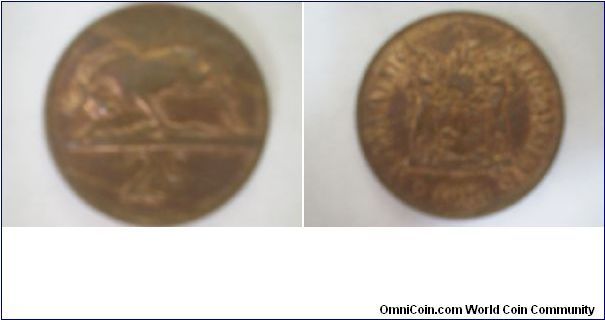 Two c, a picture of an animal on the obverse side