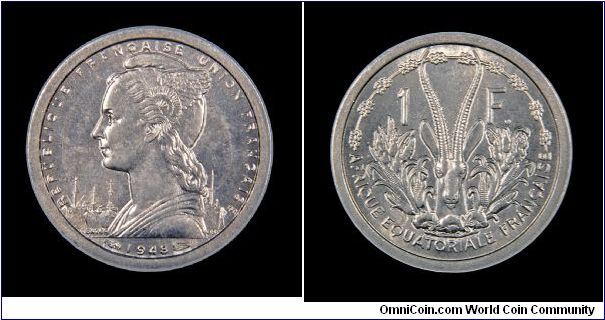 French Equitorial Africa, 1 Franc Aluminum