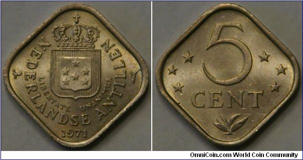 5 cents, square coin