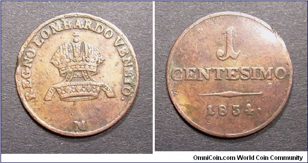 Lombardy Venetia.
Francis I.
1 Centesimo. Copper