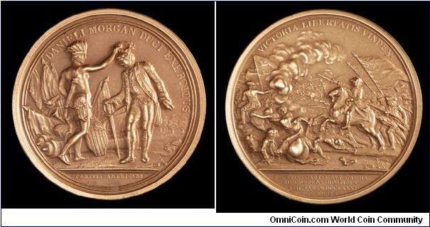 General Daniel Morgan Battle of Cowpens medal. US Mint restrike ca 1960s.