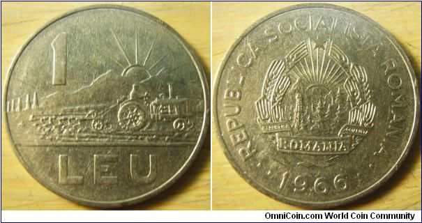 Romania 1966 1 leu.