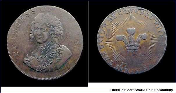 Princess of Wales.
British token (Middlesex).
Mm. 29 - Copper
