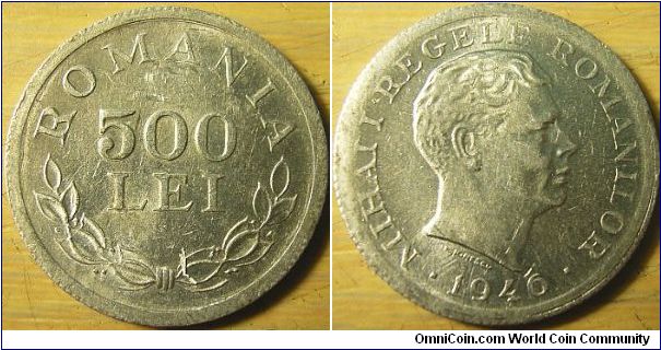 Romania 1946 500 lei. Special thanks to Banivechi!