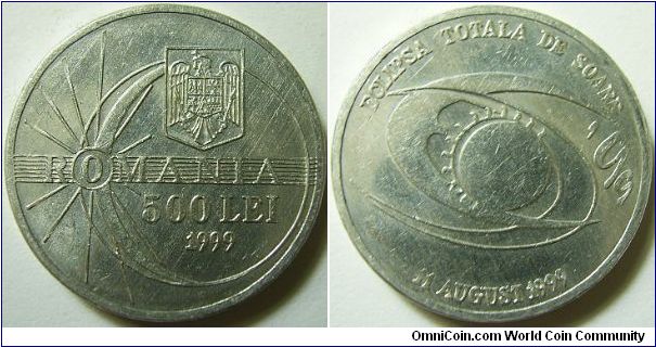 Romania 1999 500 lei. Commemorates solar ellipse. Special thanks to Banivechi!