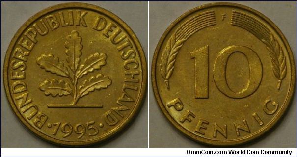 10 pfennig, 1995 F 21.5 mm