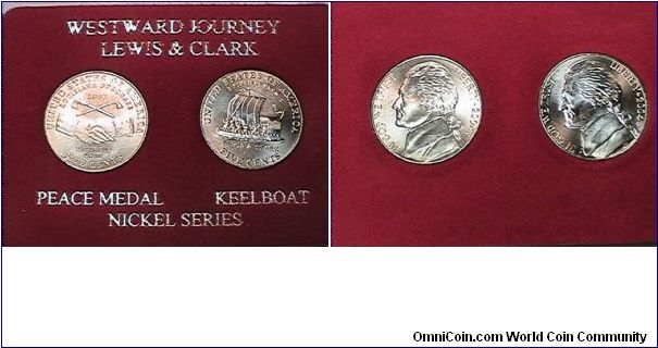 Westward Journey of Lewis and Clark. 2004P&D
FIVE CENTS. 
nickel