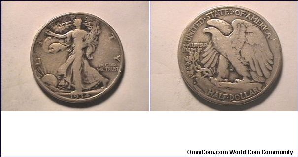 US 1934-S WALKING LIBERTY HALF DOLLAR. 0.900 silver