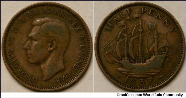 half penny, 25.4 mm (1 inch)