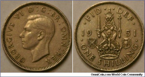 1 shilling (Scottish), 24 mm, cupronickel