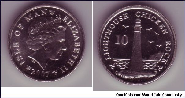Isle Of Man - 10p - 2007

Depicting Lighthouse Chicken Rock on the reverse