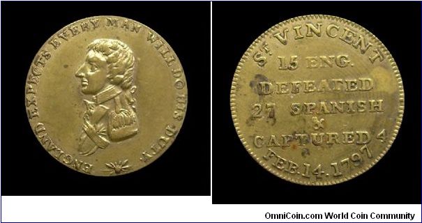 Battle of Cape St. Vincent (Lord Nelson).
Mm 20 - Brass