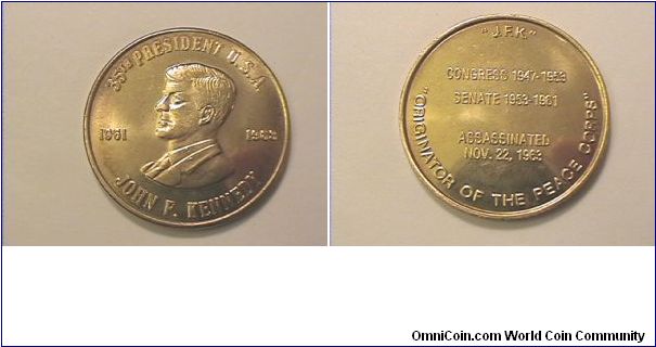 35th US President John F. Kennedy medal