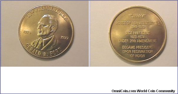 38th US President Gerald R. Ford medal