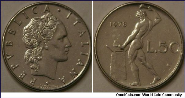50 lire, 25 mm, stainless-steel