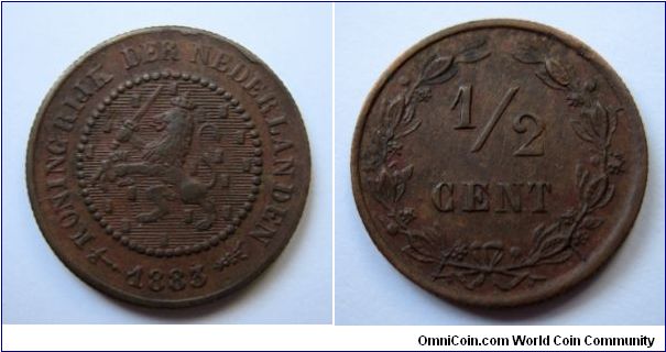 Half cent with many die cracks, including one bisecting the 3 in the date.