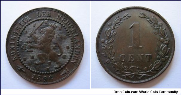 1 cent with die breaks on the reverse.