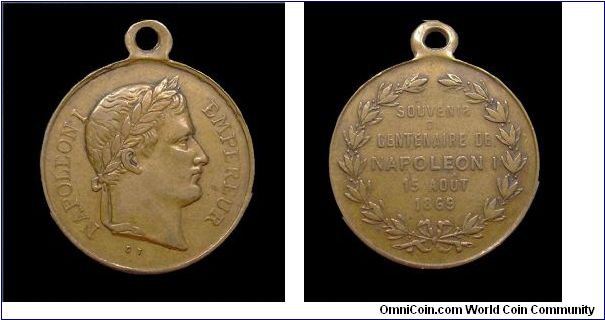 I centenaire de la naissance de Napoleon I.
Medal - Mm. 23