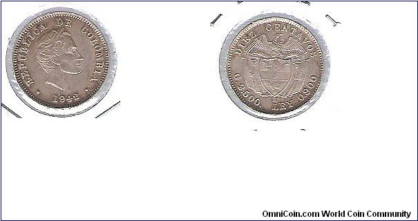 1942 B 10 cents