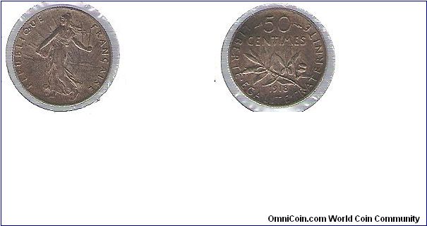 France 1918 50 centimes.