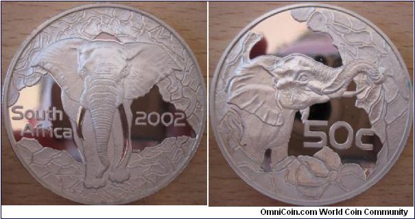 50 cents - elephant - 76.4 g silver 925 - mintage 4,000