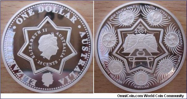 1,25 Dollar - Holey dollar - 31.13 g Ag 999 (star in center is withdraw) - mintage 30,000