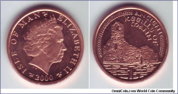 Isle Of Man - 1p - 2000

Part of the Millennium series the 1p depicts the Ancient Keeills of Mann