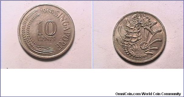 SINGAPORE
10 CENTS
copper nickel